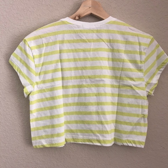 Splendid Lime Green Stripe Cropped Tee - Picture 4 of 4